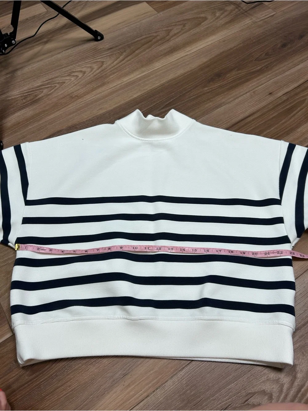 Calia ribbed striped mock neck sweatshirt size medium athletic activewear preppy